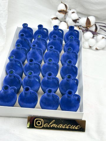 Hediyelik Kutu Testi Flok Kaplama (24lü) Saks Mavisi