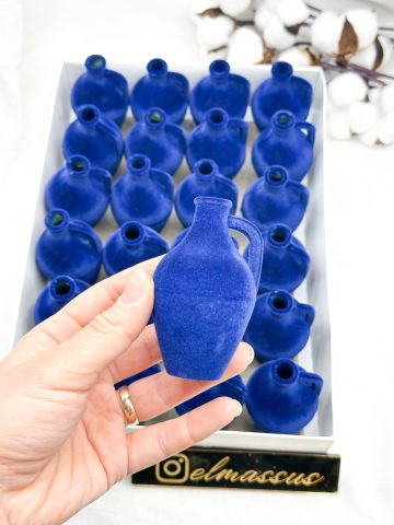 Hediyelik Kutu Testi Flok Kaplama (24lü) Saks Mavisi