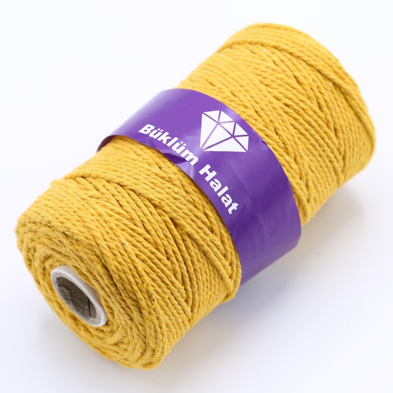 İki Büküm Makrome İpi (3mm - 500gr) Hardal Sarısı