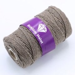 İki Büküm Makrome İpi (3mm - 500gr) Koyu Bej
