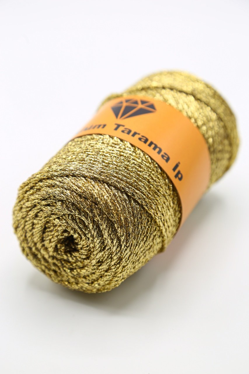 Üç Büküm Makrome İpi (3mm - 250gr) Gold