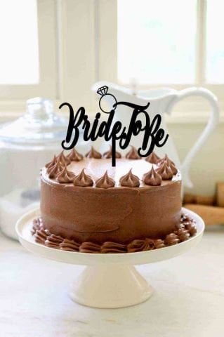 Bride To Be' Yazılı Siyah Pasta Pleksisi 15cm