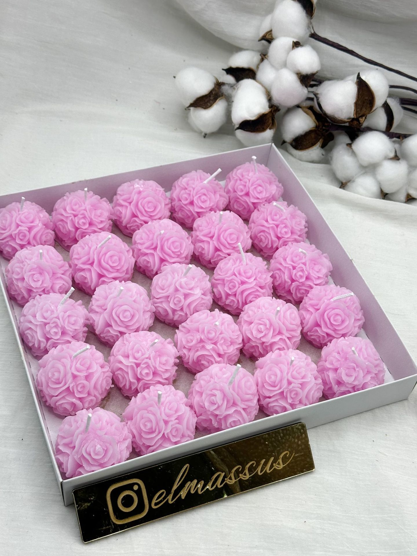 Top Yuvarlak Gül   (25 adet)   (4.5x4.5) Pembe