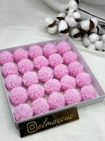 Top Yuvarlak Gül   (25 adet)   (4.5x4.5) Pembe