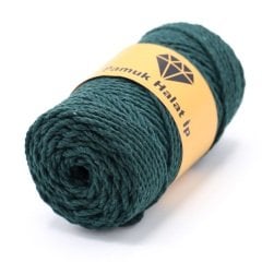 Üç Büküm Makrome İpi (3mm - 250gr) Zümrüt Yeşili