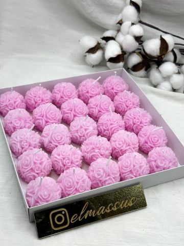 Top Yuvarlak Gül   (25 adet)   (4.5x4.5) Pembe