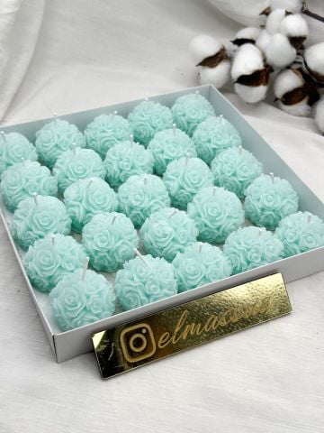 Top Yuvarlak Gül   (25 adet)   (4.5x4.5) Mint Yeşili