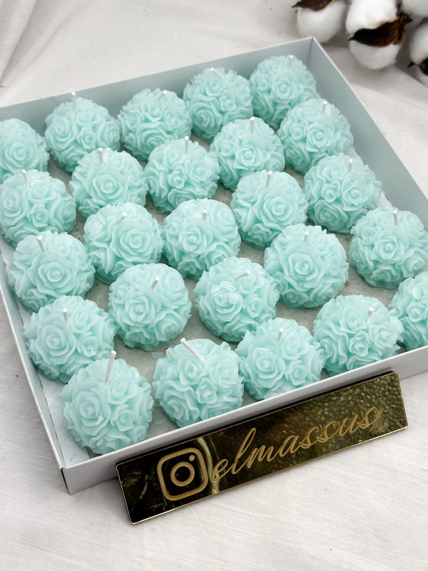 Top Yuvarlak Gül   (25 adet)   (4.5x4.5) Mint Yeşili