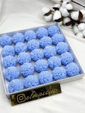 Top Yuvarlak Gül   (25 adet)   (4.5x4.5) Mavi