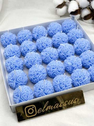 Top Yuvarlak Gül   (25 adet)   (4.5x4.5) Mavi
