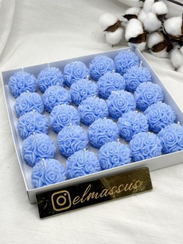 Top Yuvarlak Gül   (25 adet)   (4.5x4.5) Mavi