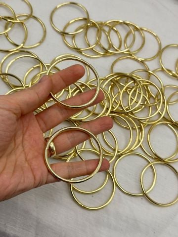 Hediyelik Yuvarlak  Metal Halka    50 adet Gold - 4cm