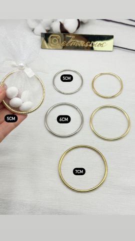 Hediyelik Yuvarlak  Metal Halka    50 adet Gümüş - 7cm