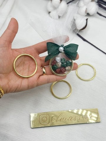 Hediyelik Yuvarlak  Metal Halka    50 adet Gold - 4cm