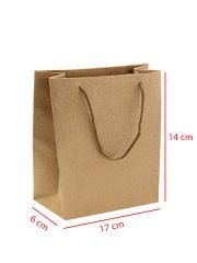 14 x 6 x 17 İp Saplı Kağıt Çanta (25 adet) Kraft