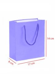 14 x 6 x 17 İp Saplı Kağıt Çanta (25 adet) Mor