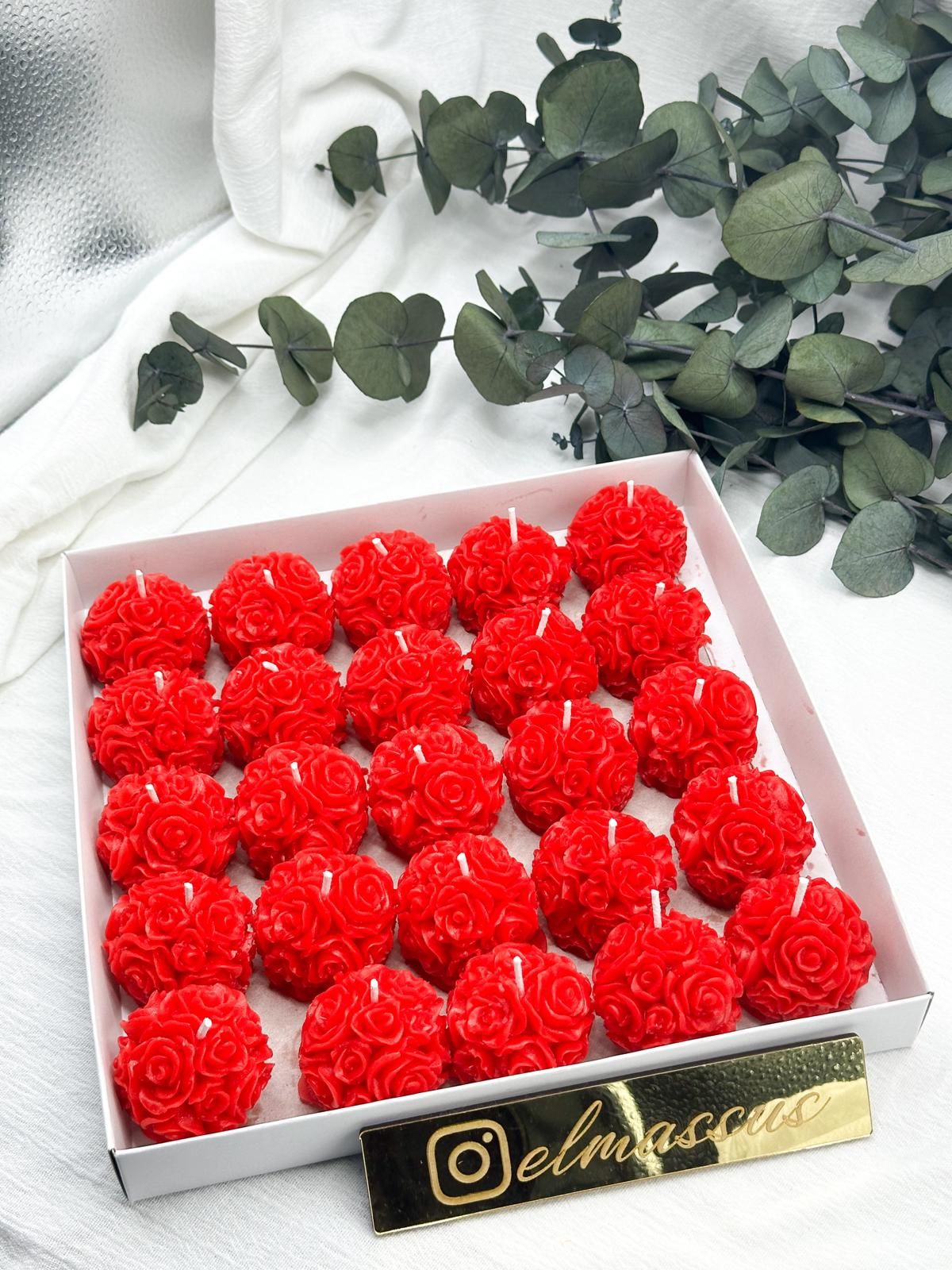 Top Yuvarlak Gül   (25 adet)   (4.5x4.5) Kırmızı