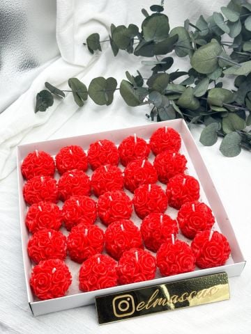 Top Yuvarlak Gül   (25 adet)   (4.5x4.5) Kırmızı