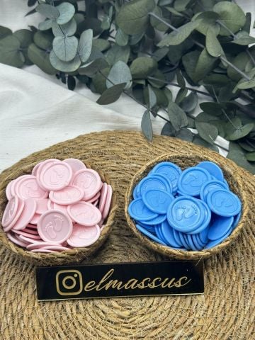 Mühür 100 adet Mavi Bebek Ayağı