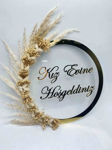 Kız Evine Hoşgeldiniz' Kapı Süsü Pleksisi 10cm