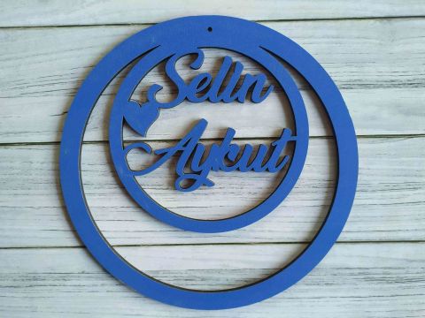 Yuvarlak Ahşap Kapı Süsü Pleksi 30cm