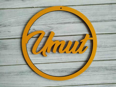 Yuvarlak Ahşap Kapı Süsü Pleksi 30cm