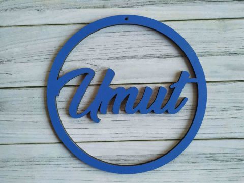 Yuvarlak Ahşap Kapı Süsü Pleksi 30cm