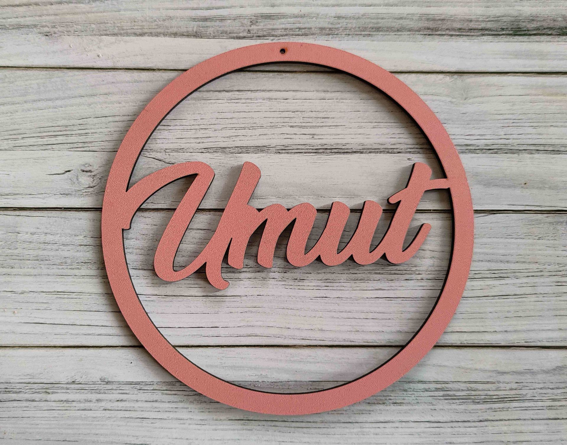 Yuvarlak Ahşap Kapı Süsü Pleksi 30cm