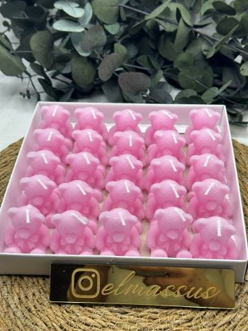 Ayıcık Mum (25 adet) (4.5x4.5) Pembe