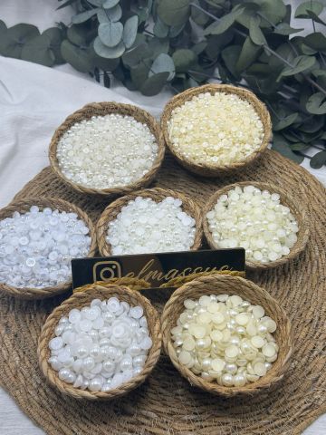 6mm Yarım  İnci Boncuk  30 gr Beyaz - 30gr