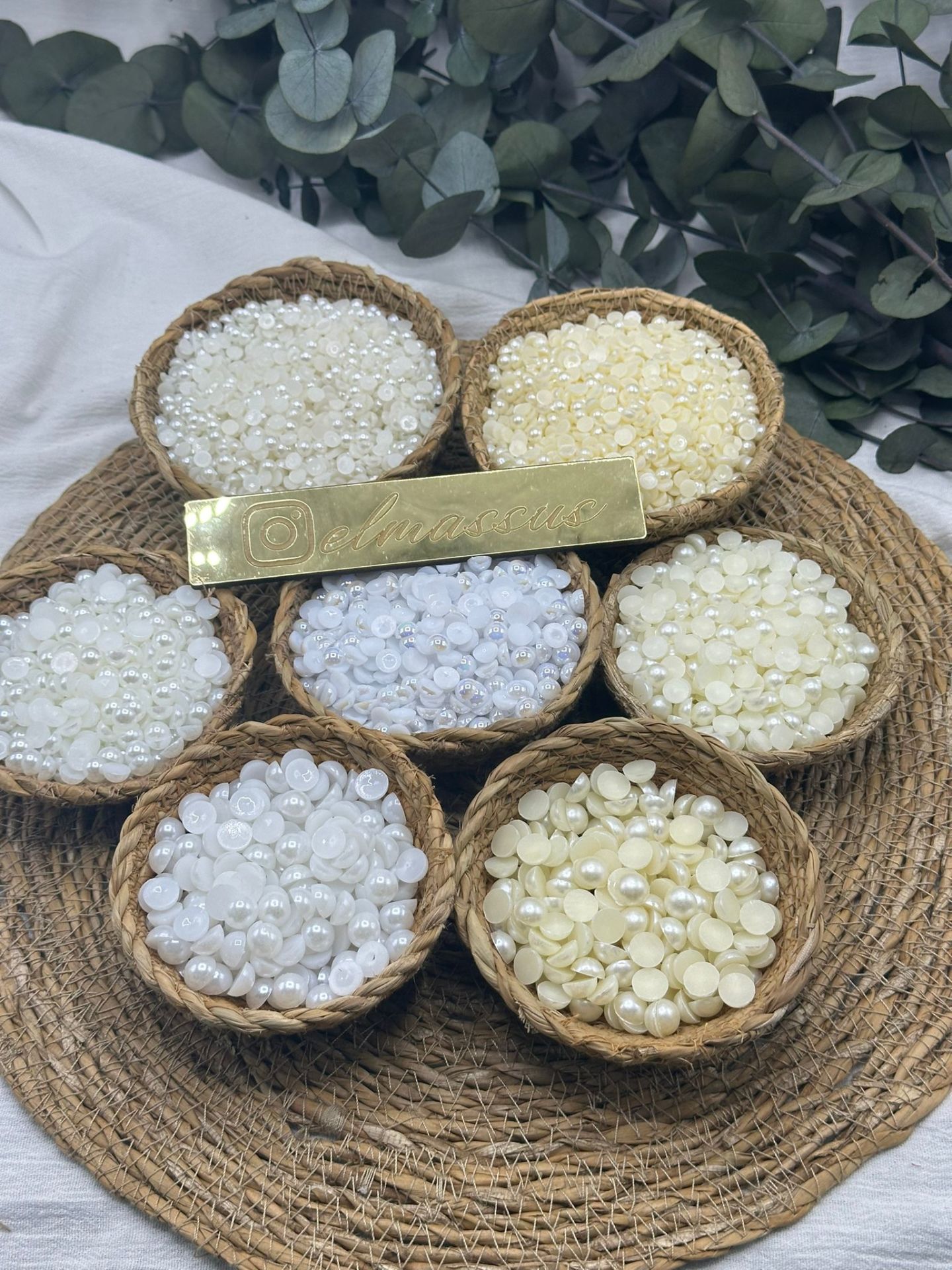 6mm Yarım  İnci Boncuk  30 gr Krem - 30gr