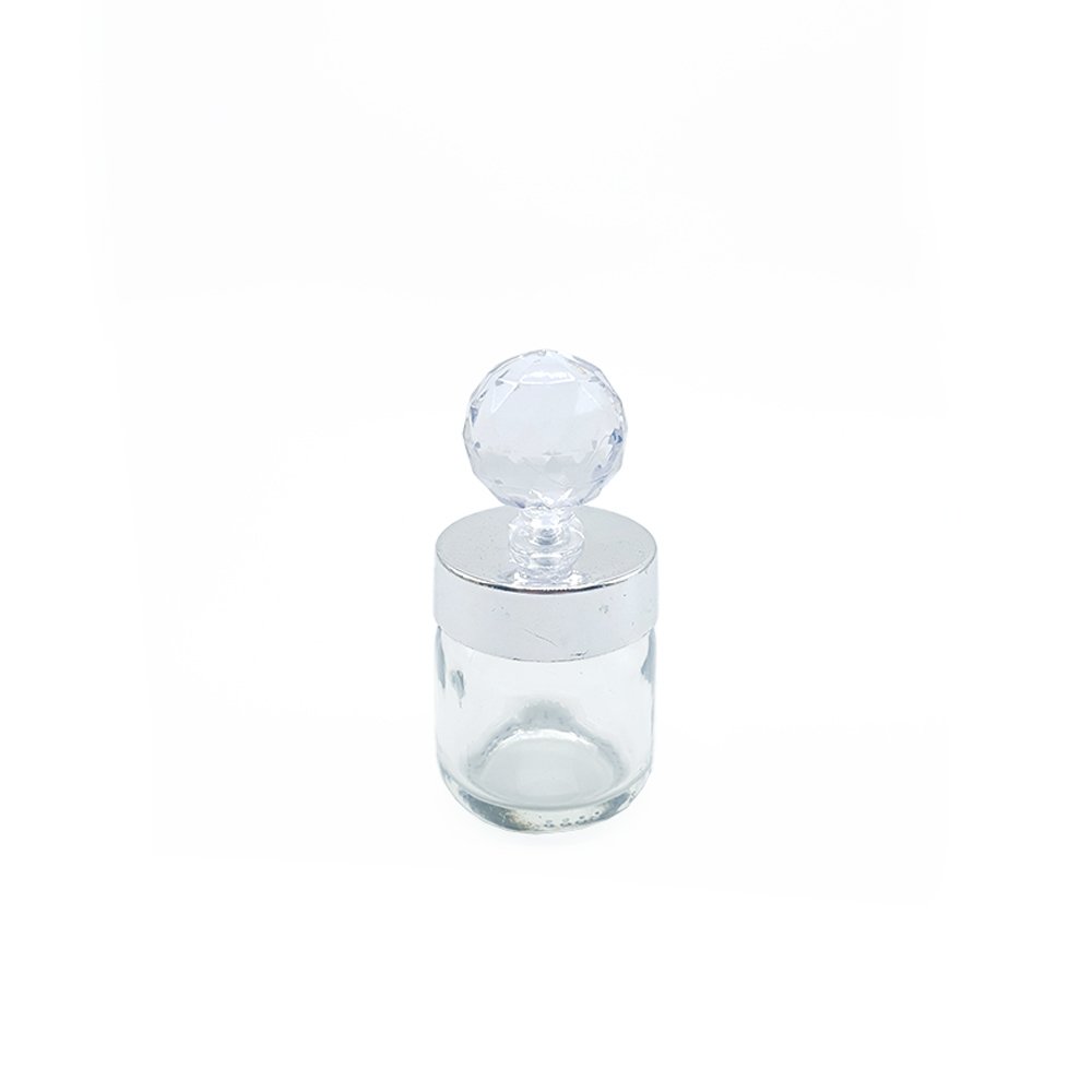 Moblen Kristal Cam Şişe 40cc Gümüş