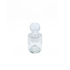 Moblen Kristal Cam Şişe 40cc Gümüş