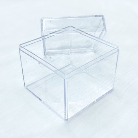 5cm Kare Kapaklı Mika Kutu (25 adet)