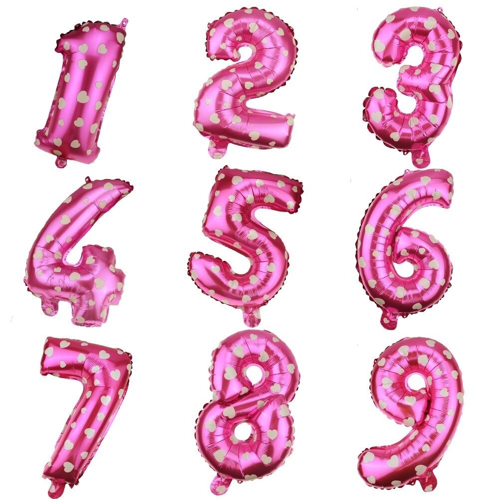 Rakam Folyo Balon Pembe 36cm