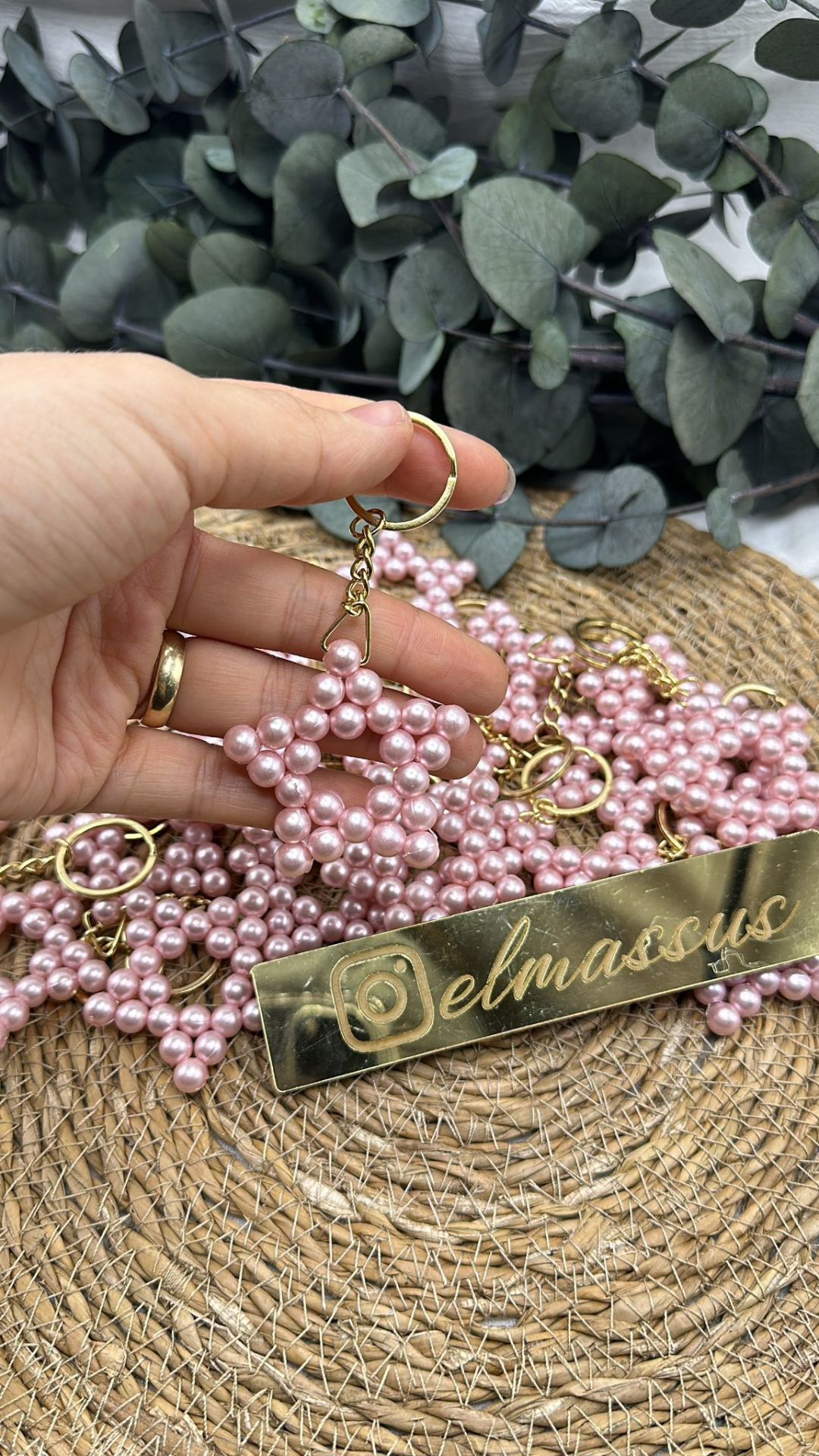 Yıldız İnci Anahtarlık (50 adet) Pembe