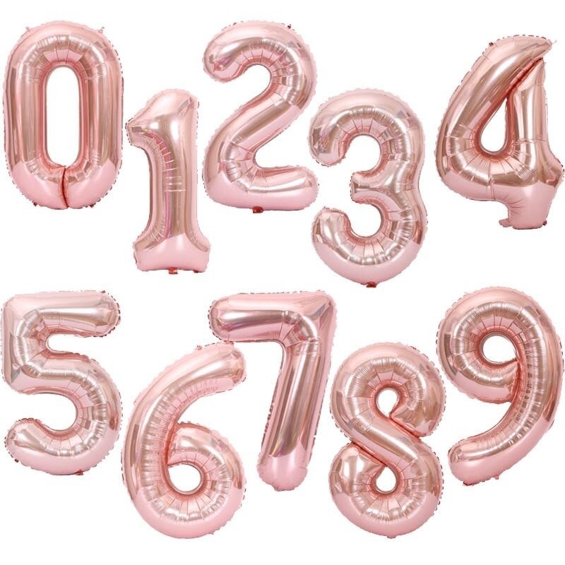 Rakam Folyo Balon Rose Gold 100cm