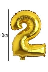 Rakam Folyo Balon Altın 36cm 2