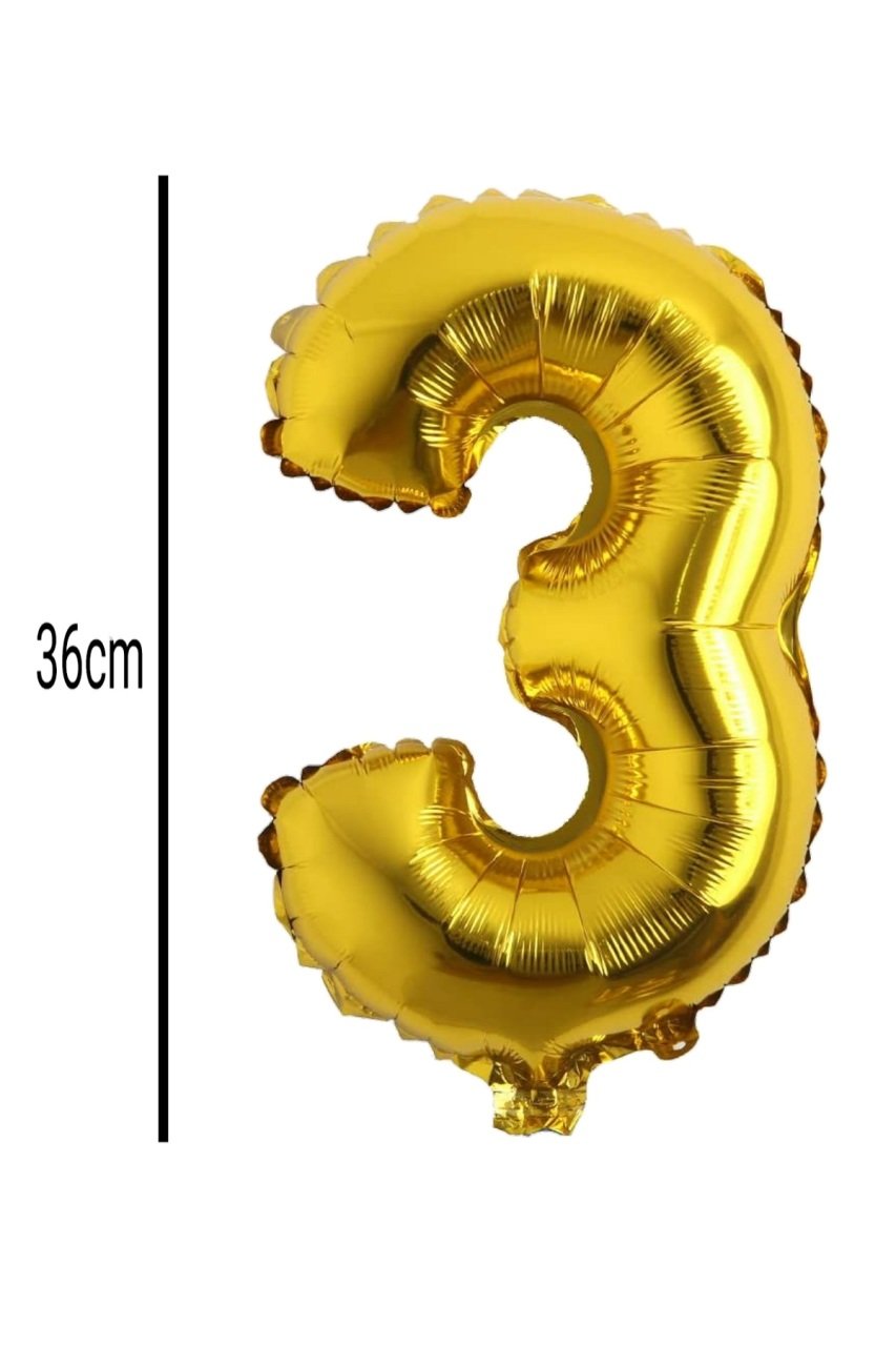 Rakam Folyo Balon Altın 36cm 3