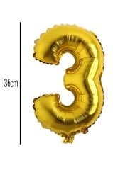 Rakam Folyo Balon Altın 36cm 3
