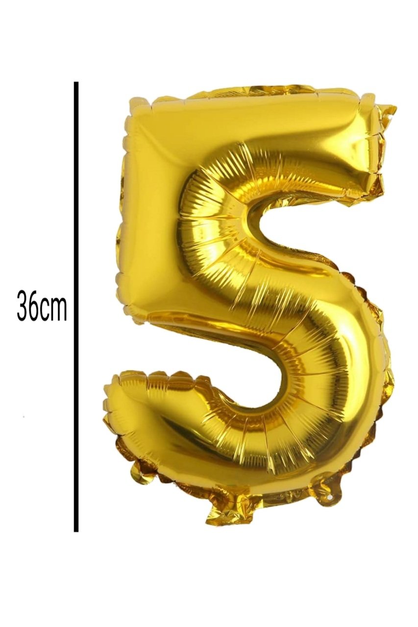 Rakam Folyo Balon Altın 36cm 5