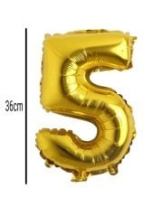 Rakam Folyo Balon Altın 36cm 5