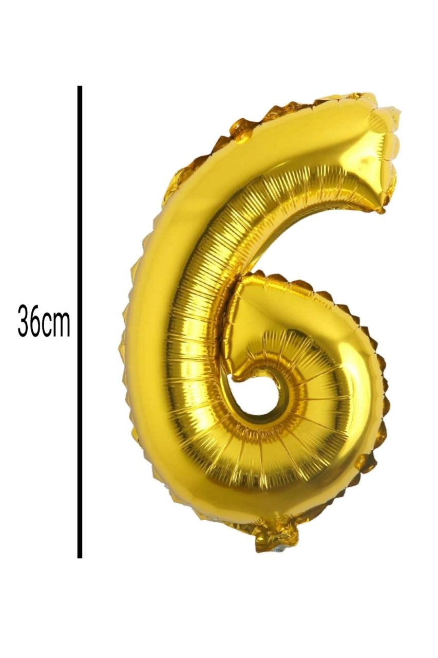 Rakam Folyo Balon Altın 36cm 6