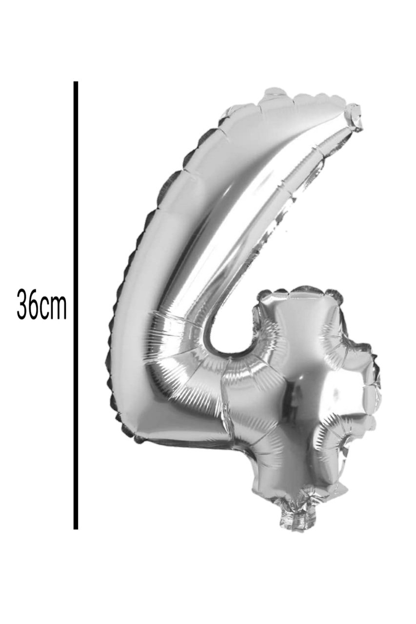 Rakam Folyo Balon Gümüş 36cm 4