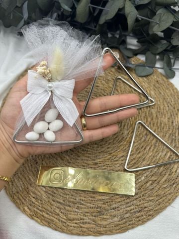 Üçgen Demir  50 adet (8cm) Gümüş