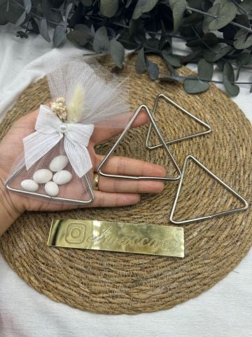 Üçgen Demir  50 adet (8cm) Gümüş