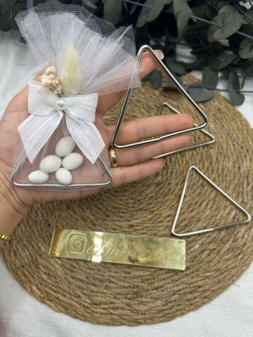 Üçgen Demir  50 adet (8cm) Gümüş