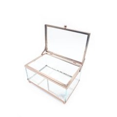 Dikdörtgen Cam Kutu Rose Gold