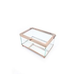 Dikdörtgen Cam Kutu Rose Gold