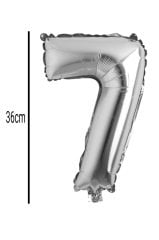 Rakam Folyo Balon Gümüş 36cm 7